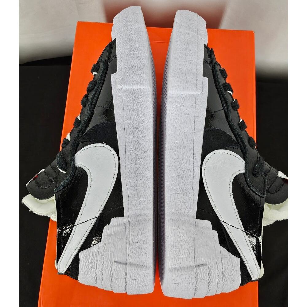 NIKE BLAZER LOW SACAI “BLACK PATENT” – MEN’S SIZE 7 / WOMEN’S 8.5 – DM6443-001 - Picture 11 of 12